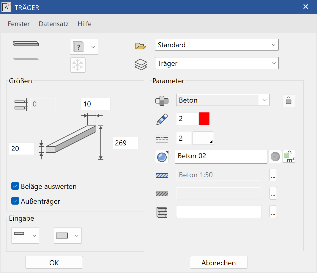 girder-parameter-menu