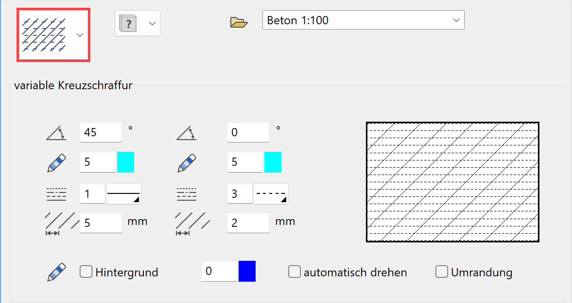 variable-cross-hatch-parameters