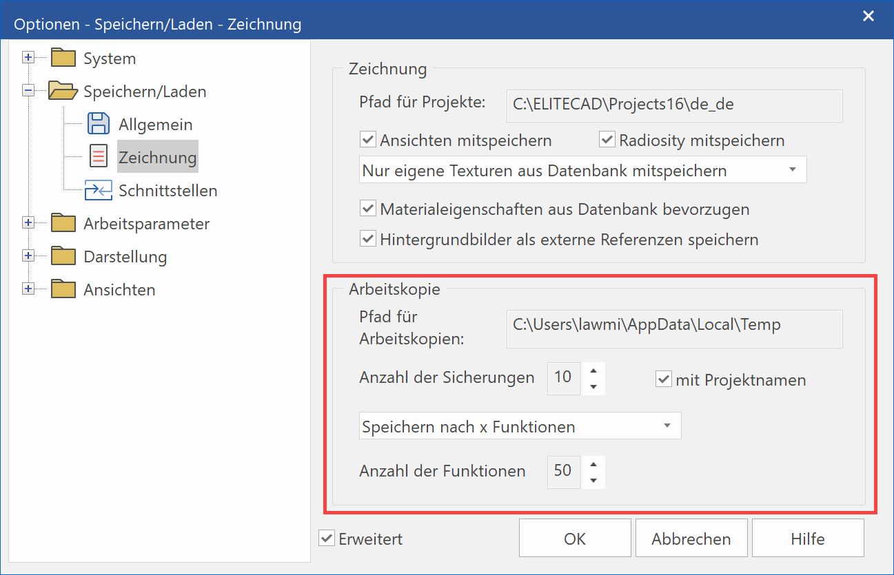 work-copy-settings