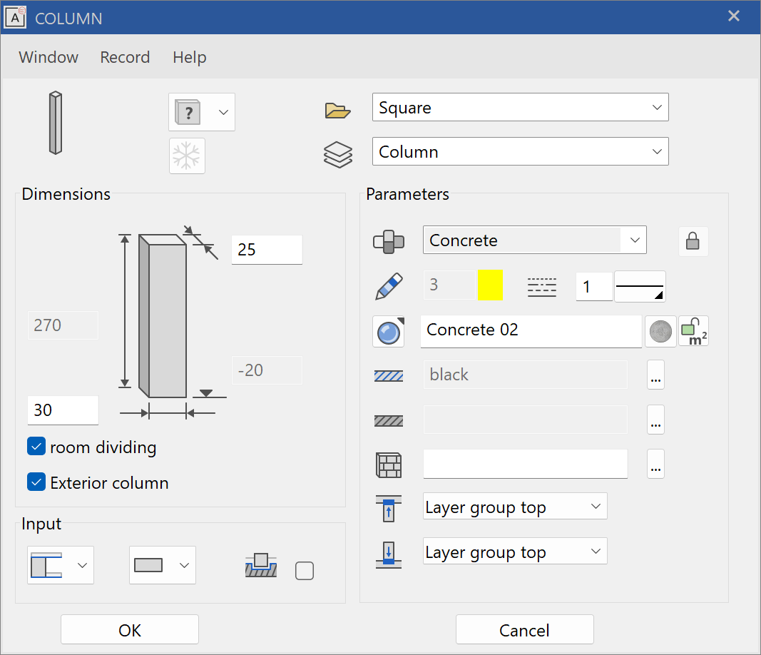 columns-parameter-menu