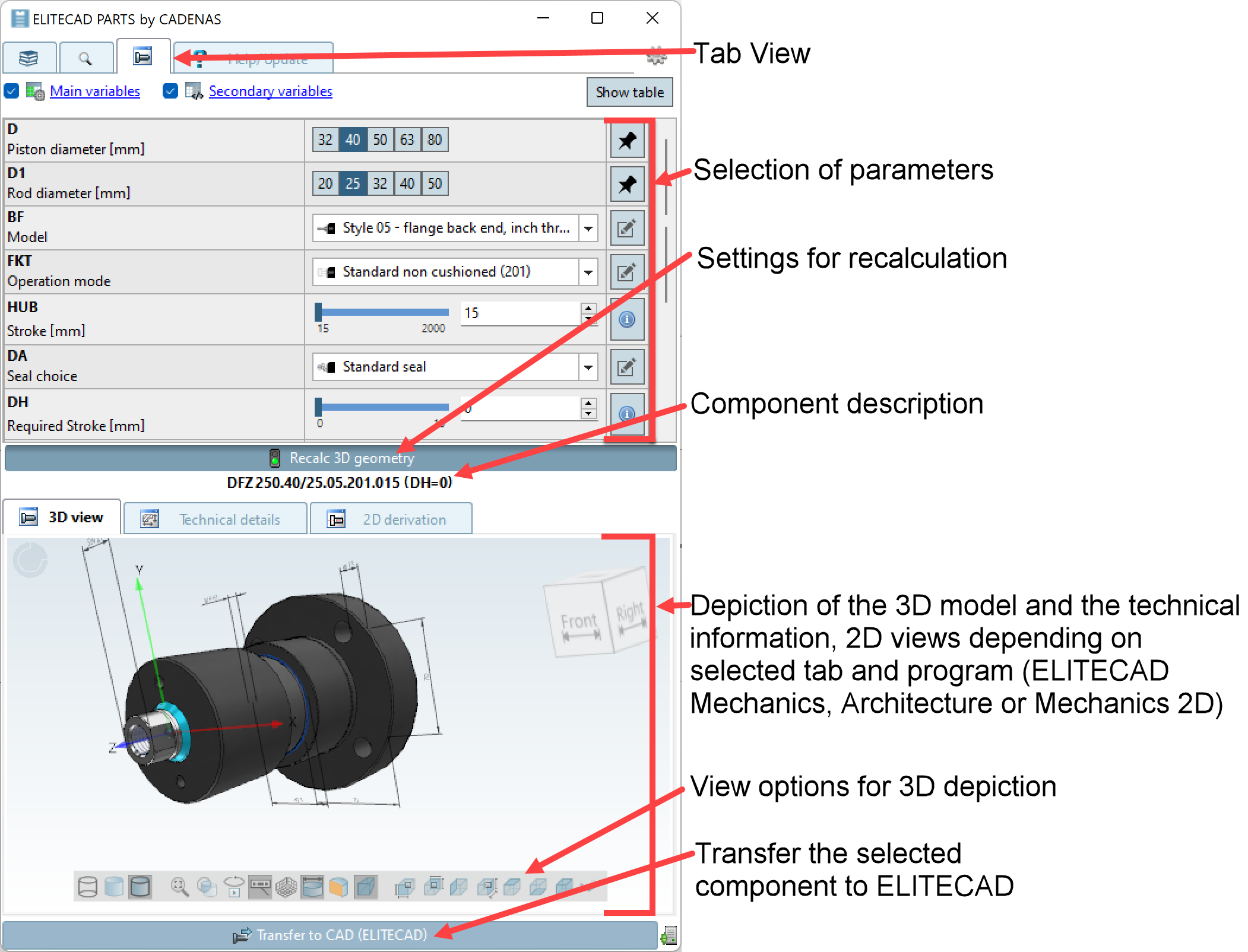 elitecad-parts-view-user-interface