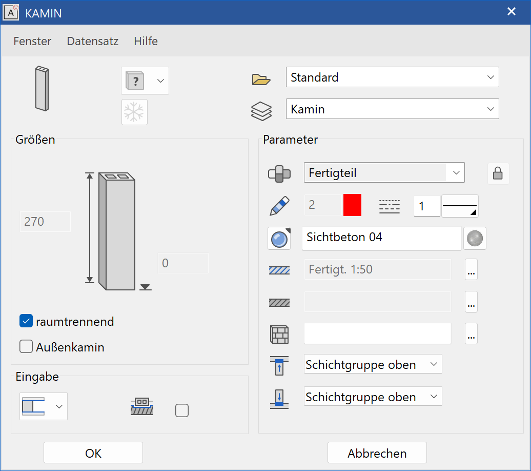 chiminey-parameter-menu