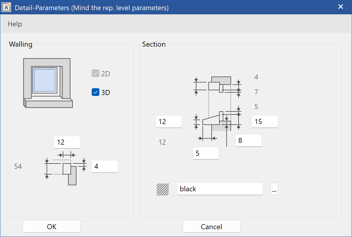 window-walling-parameter-menu