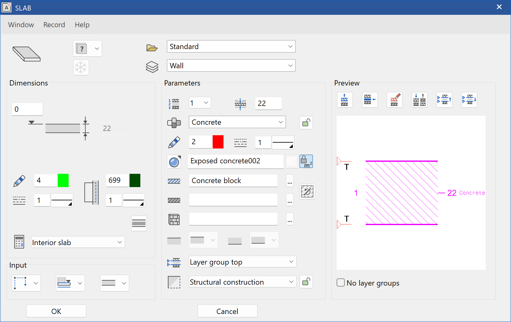 slab-parameter-menu