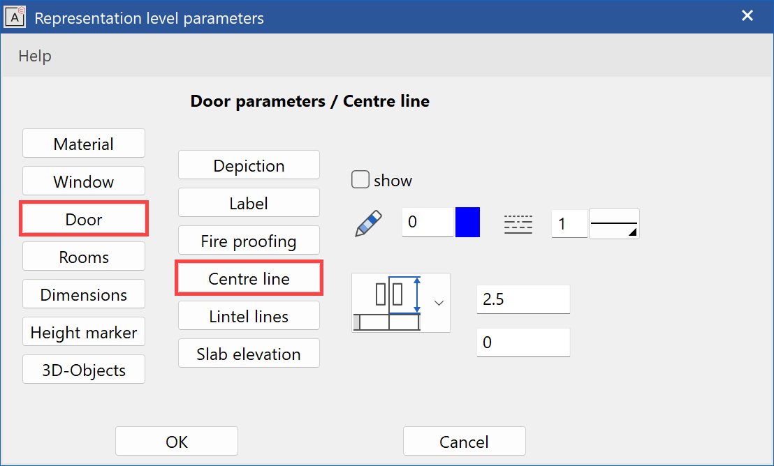 rep-level-parameter-door-centre-line