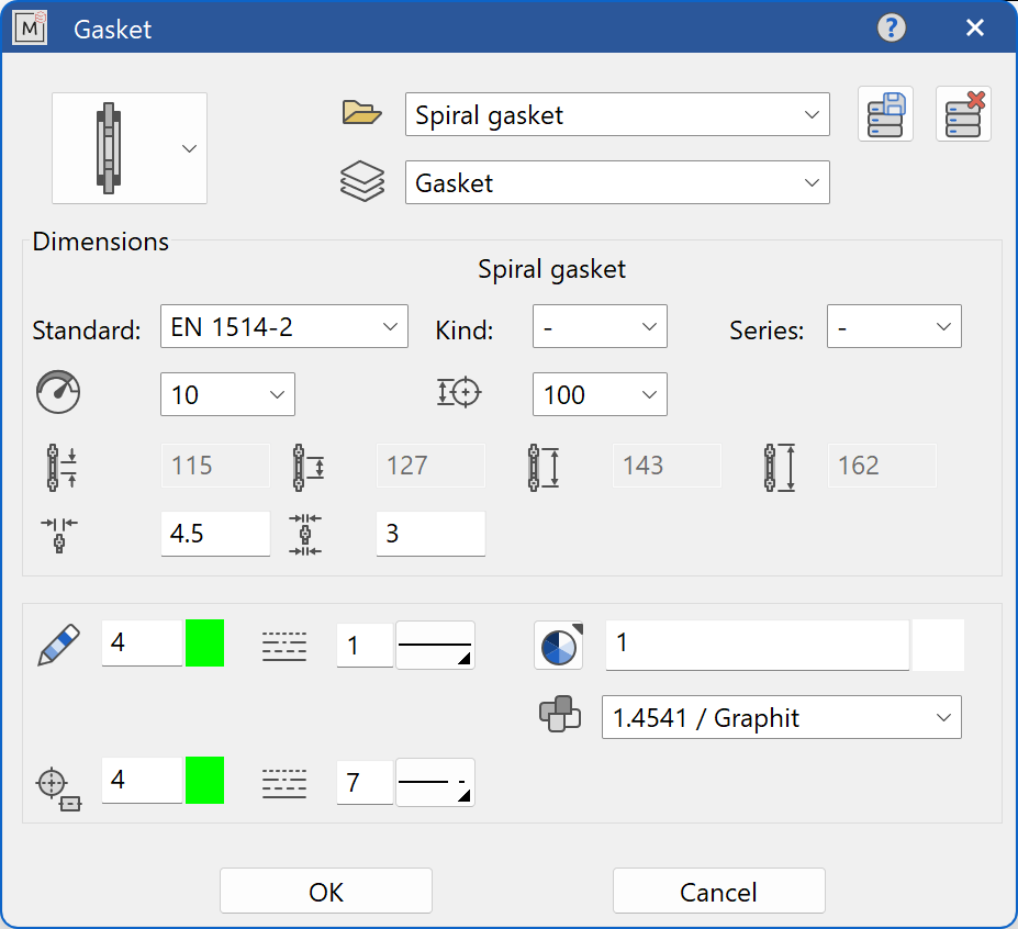 gasket-parameter-menu