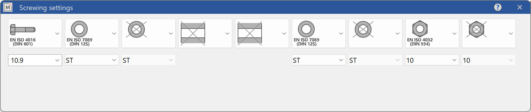 screwing-settings