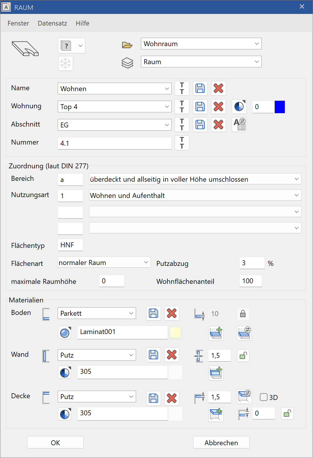 room-parameter-menu