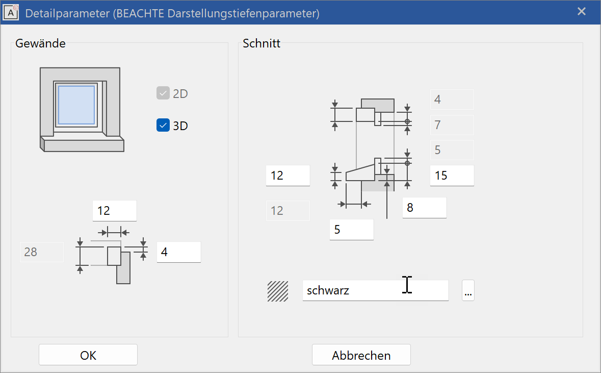 window-walling-parameter-menu