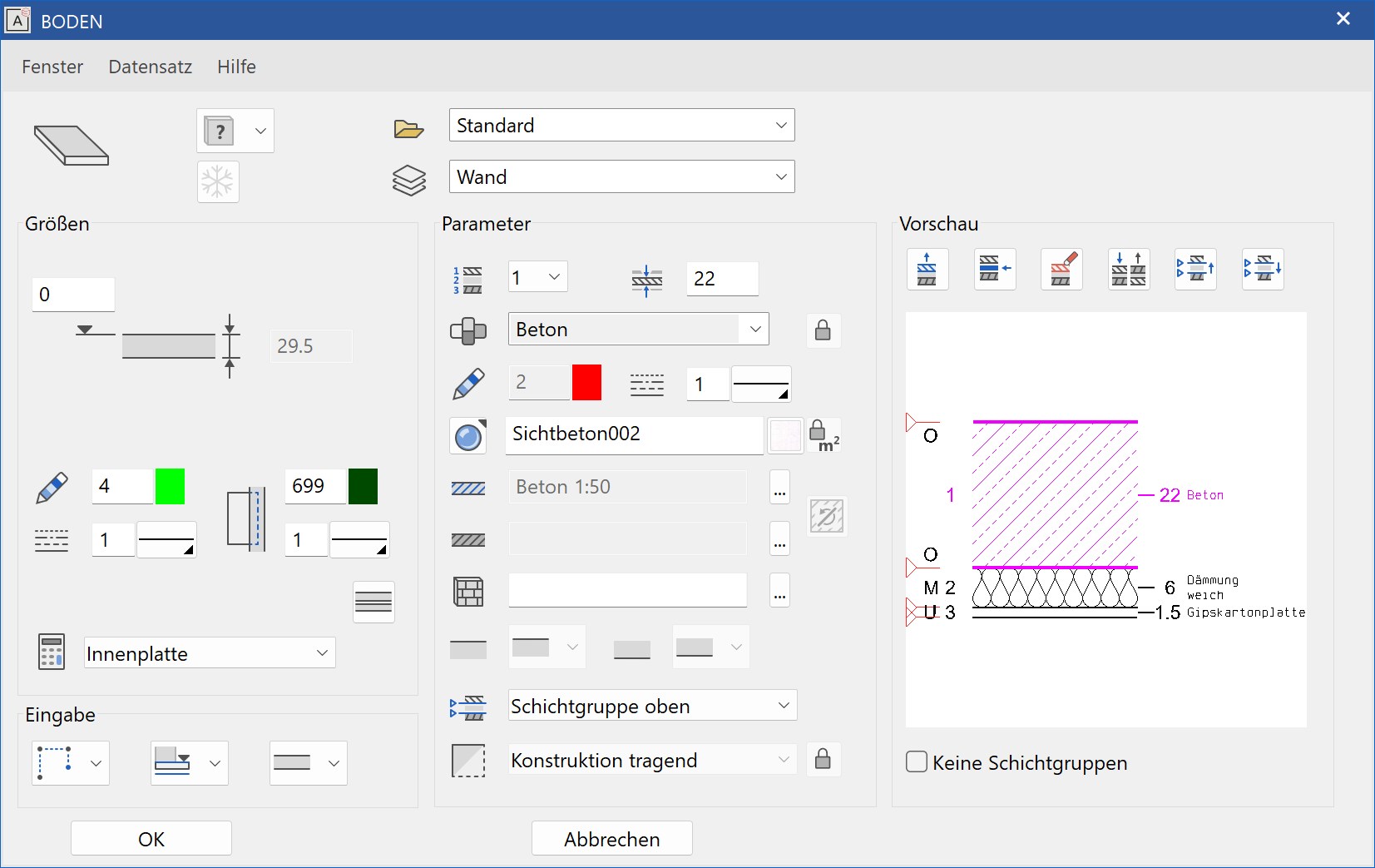 slab-parameter-menu