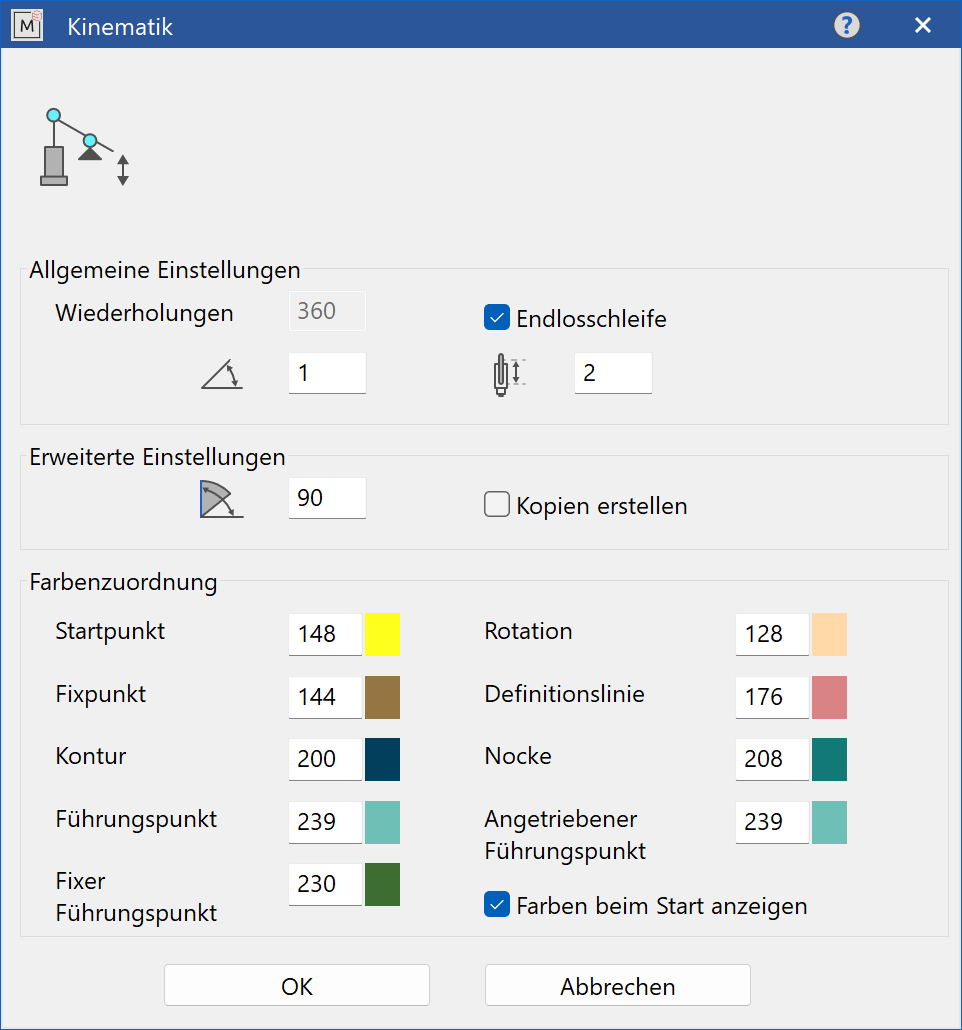kinematic-parameter-menu