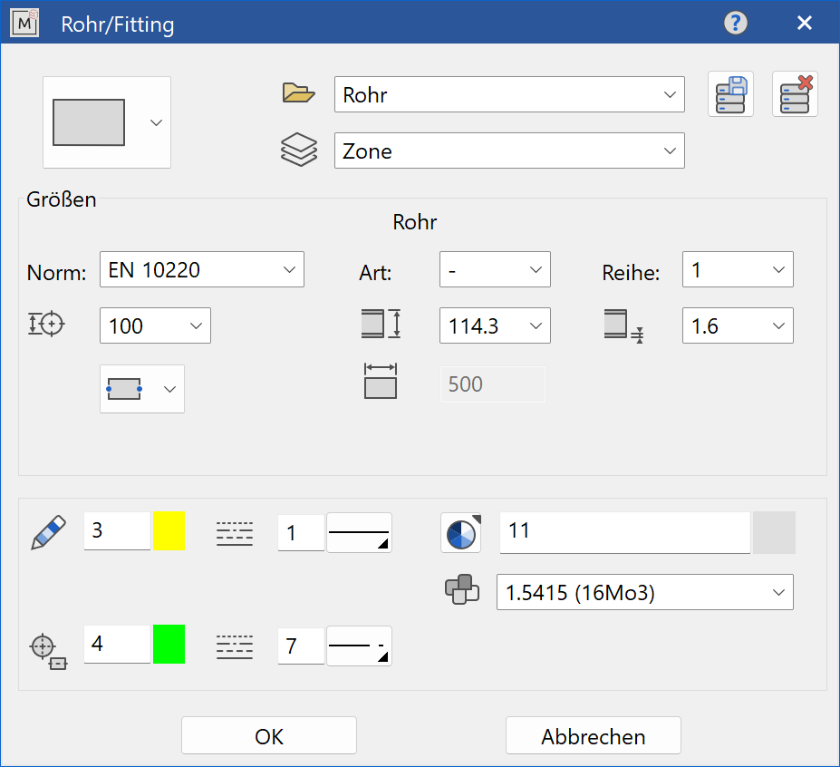 fittings-parameter-menu