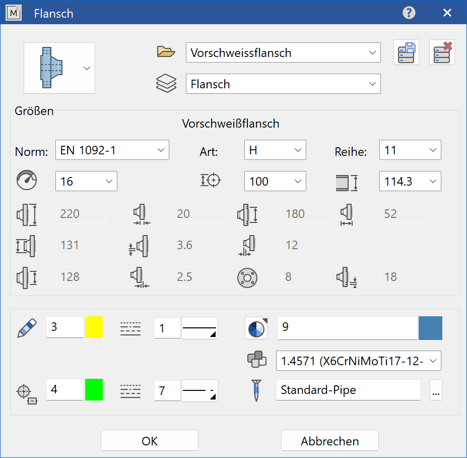 flange-parameter-menu