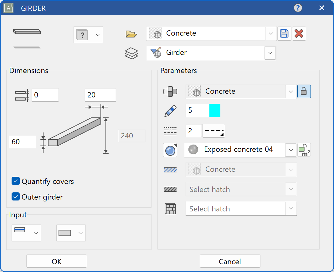 girder-parameter-menu