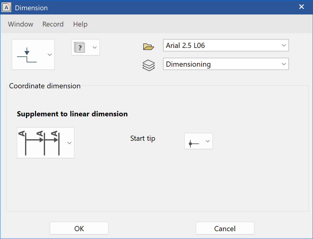 dimension-coordinate-parameter-menu