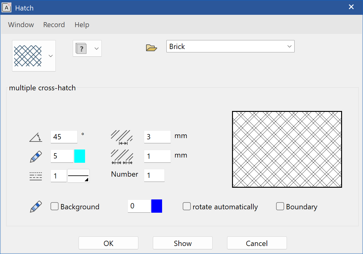 multiple-cross-hatch-parameters