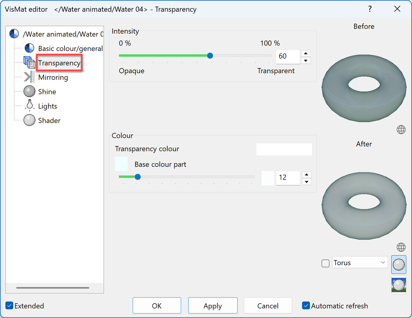 transparency-parameters-menu