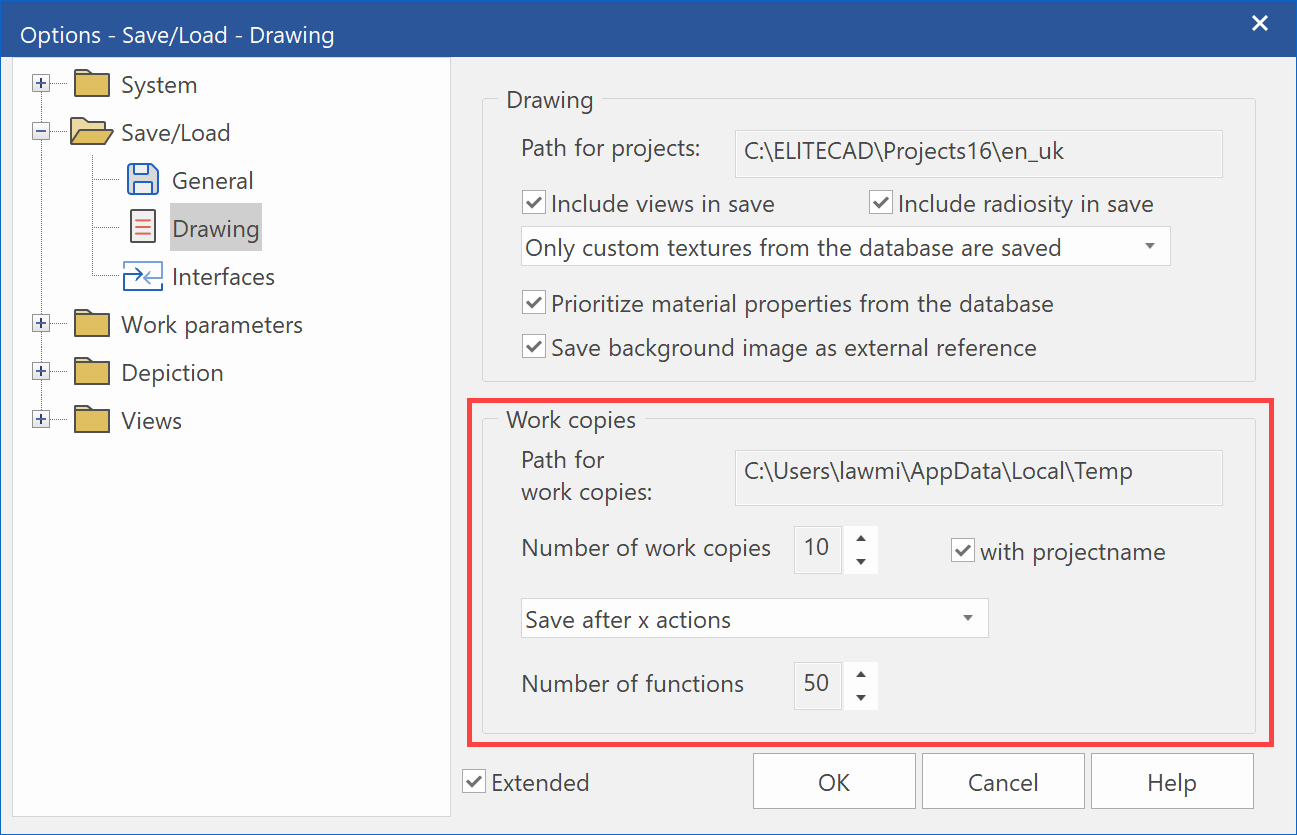 work-copy-settings