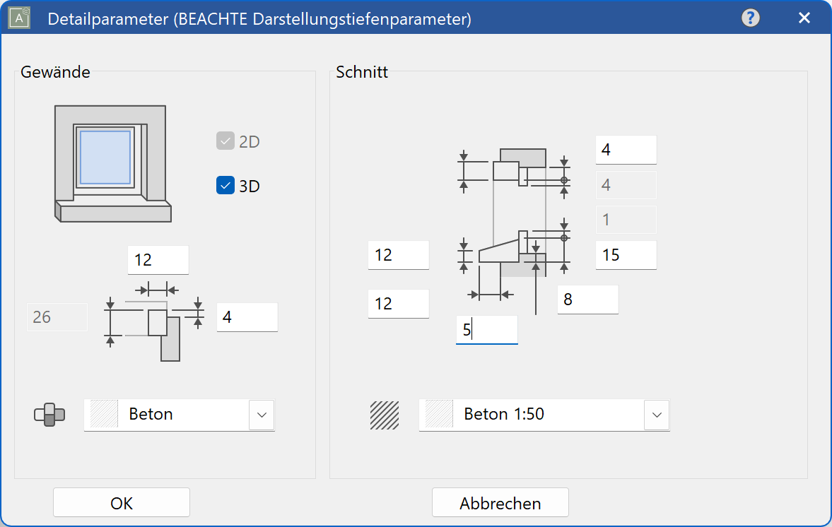 window-walling-parameter-menu