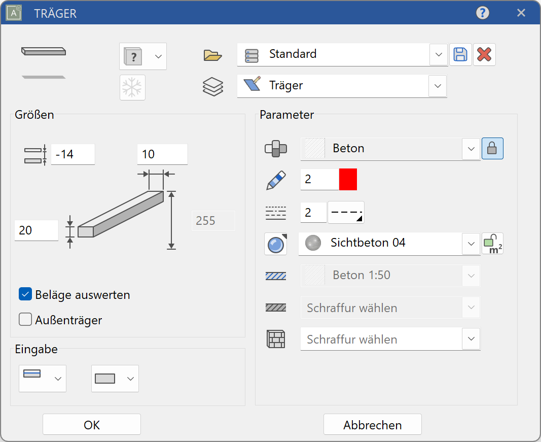 girder-parameter-menu