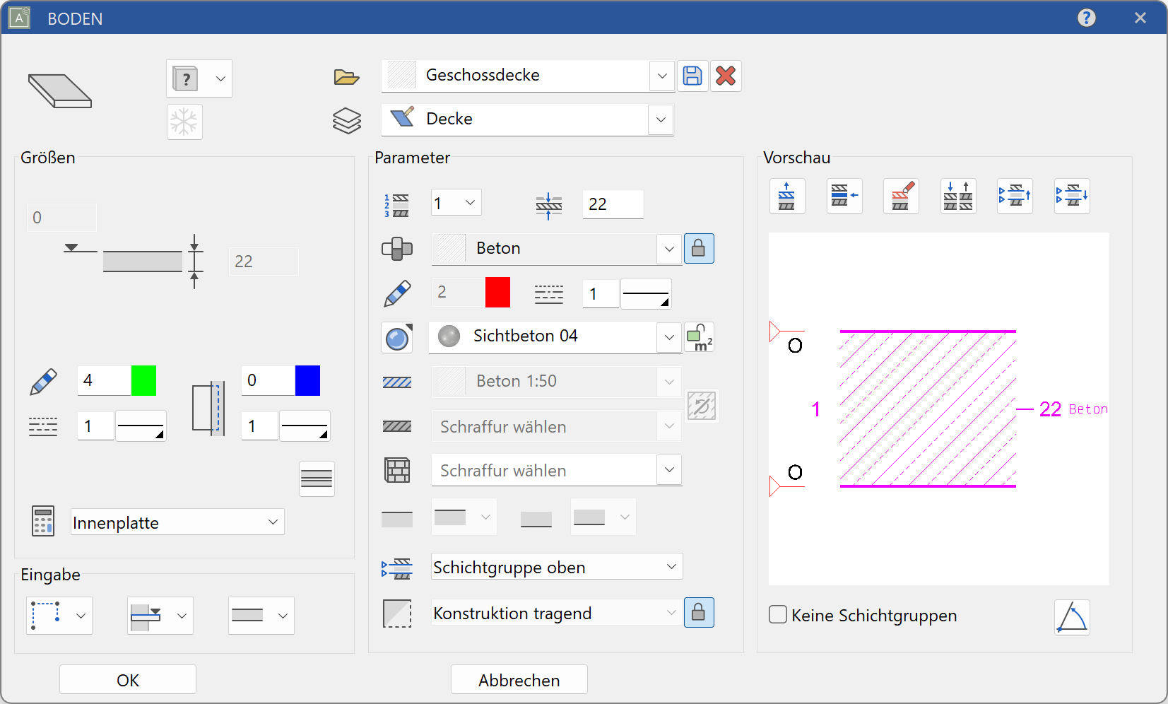 slab-parameter-menu
