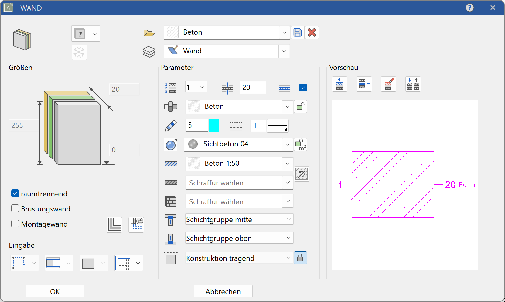 wall-parameter-menu