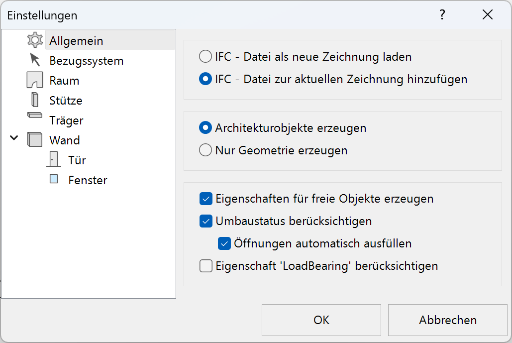 ifc4-import-general-menu