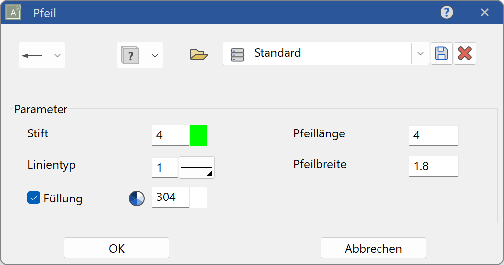 arrow-parameter-menu