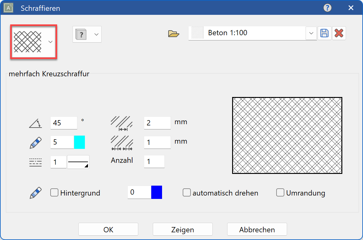 multiple-cross-hatch-parameters