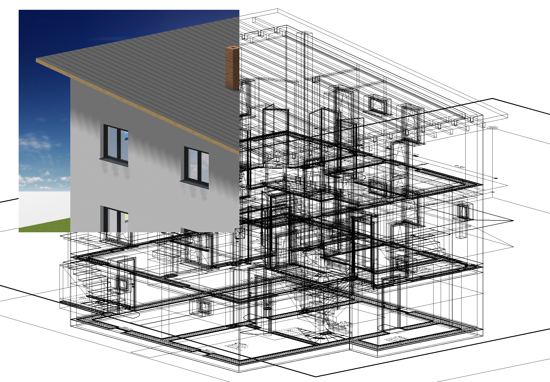 area-render-wire-model