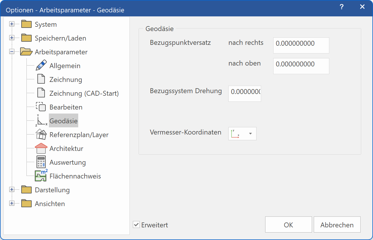 work-parameters-geodesy-menu