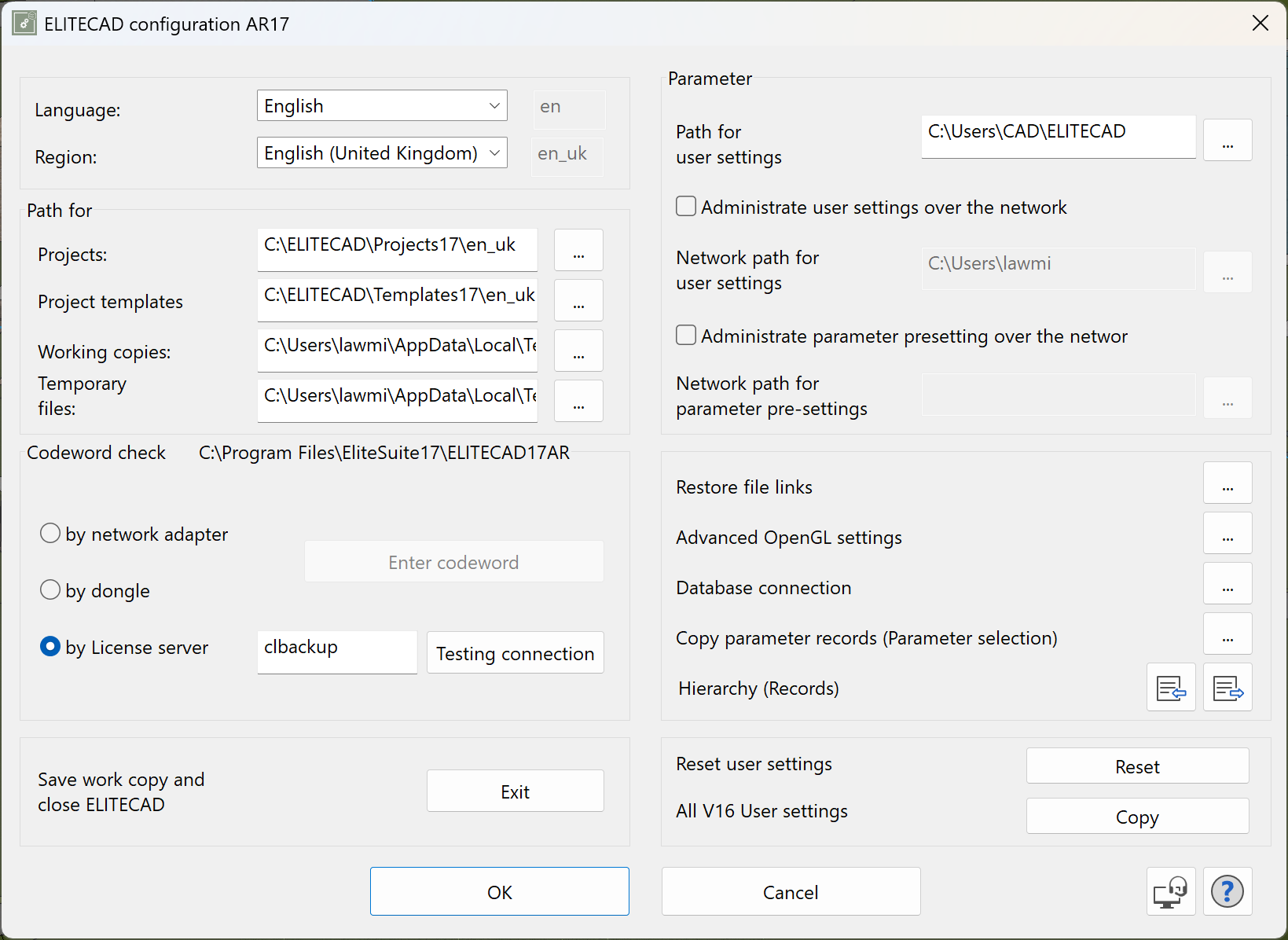 config-parameter-menu