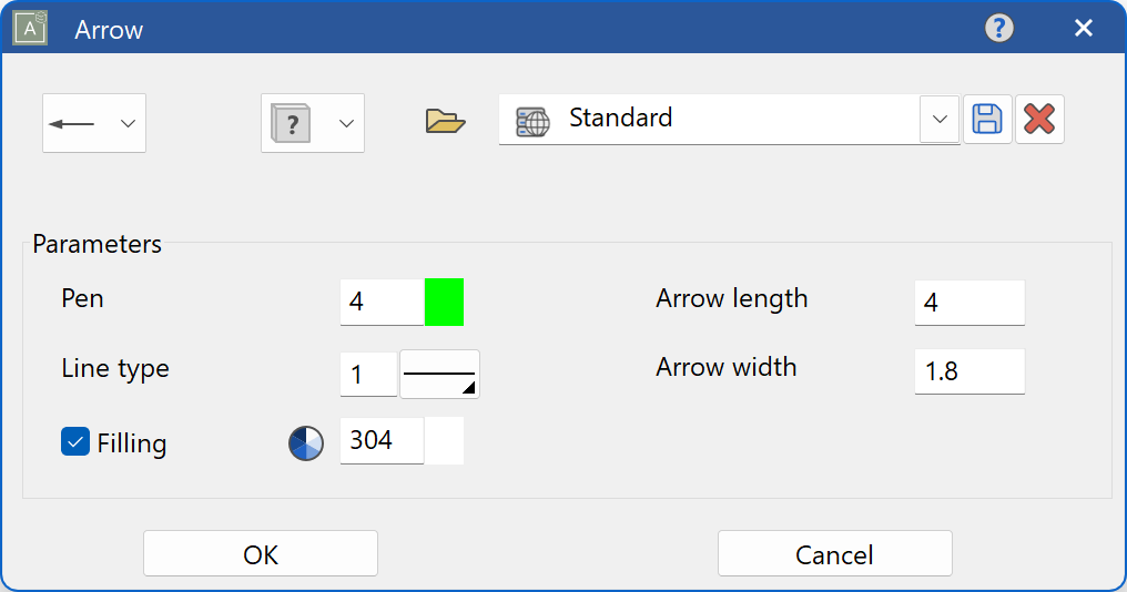 arrow-parameter-menu