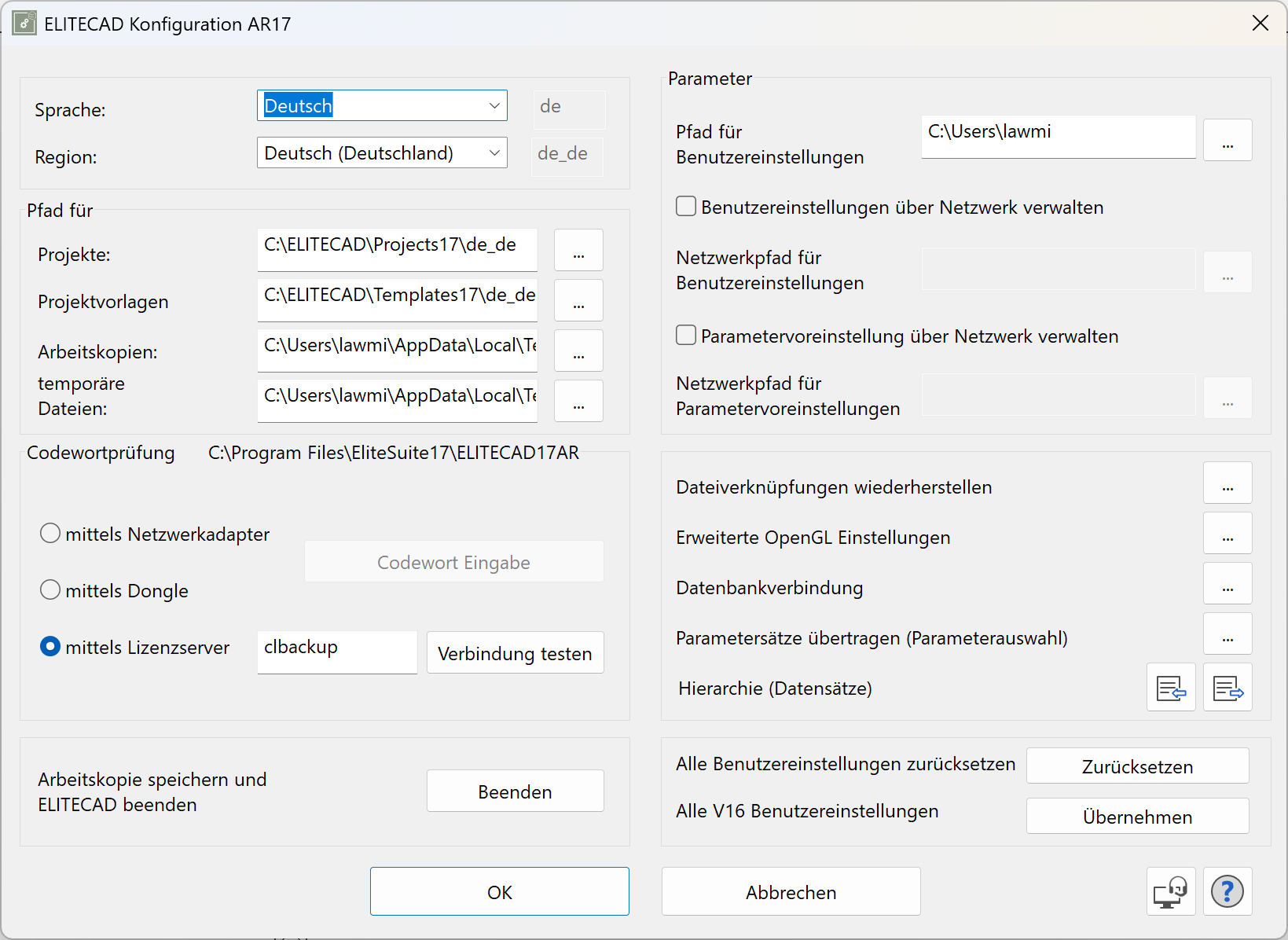config-parameter-menu