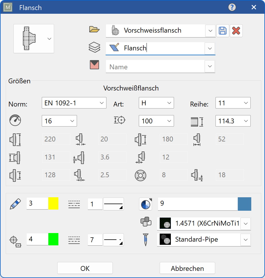 flange-parameter-menu